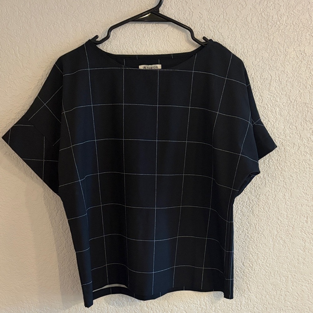 Albion Black Grid Women's Blouse